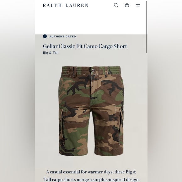 Ralph Lauren Other - Gellar Classic Fit Camo Cargo Short Ralph Lauren size 50
